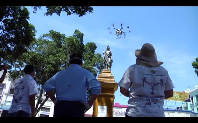 利用无人机消毒、华人侨团送口罩，中国经验助力墨西哥玛雅小城抗疫