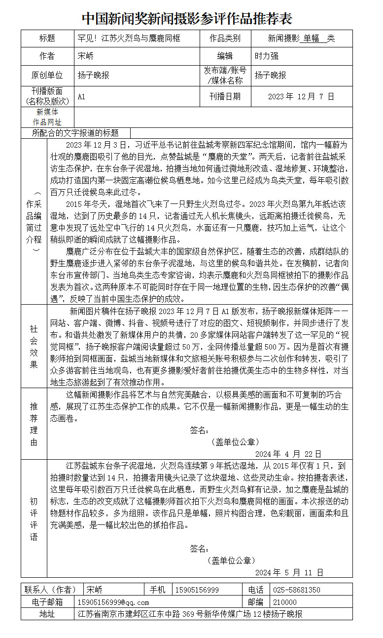 罕见！江苏火烈鸟与麋鹿同框